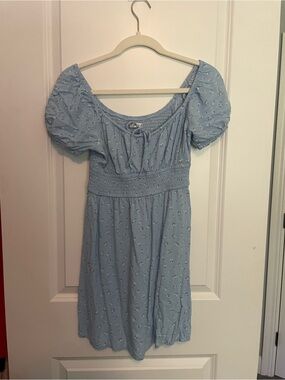 Hollister Light Blue Floral Smocked Top Dress